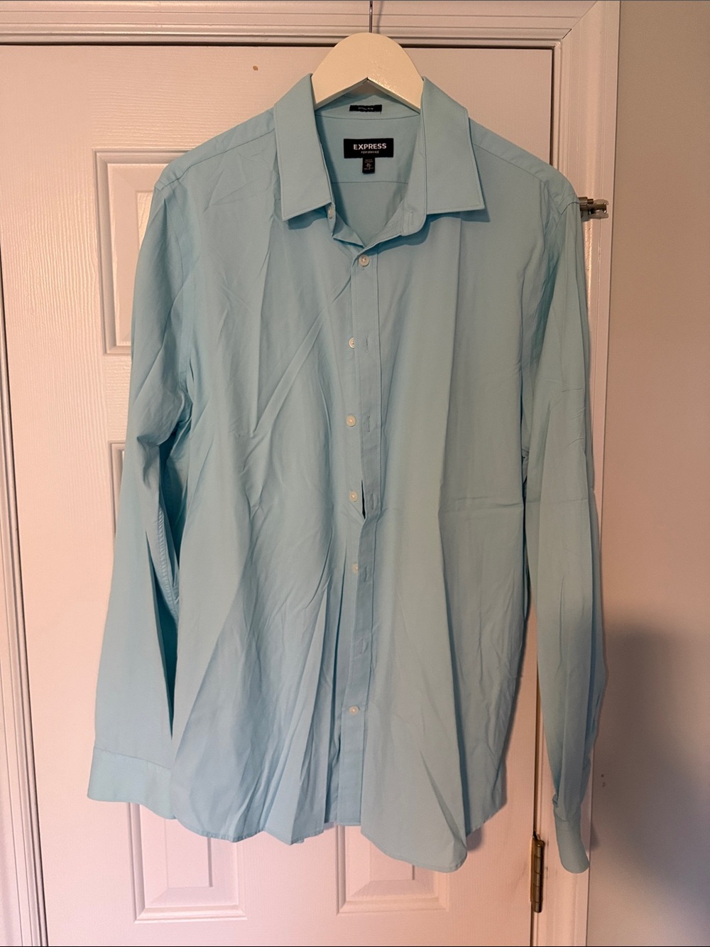 Express Men’s Light Blue Long-Sleeve Dress Shirt